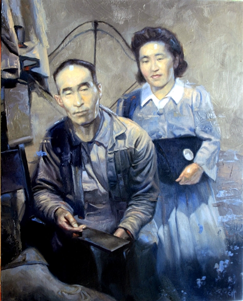 Chris Hopkins - Oil Painter - Internment - Tad and Fuji Itami, Minidoka Chris Hopkins - Oil Painter - Internment - Tad and Fuji Itami, Minidoka
